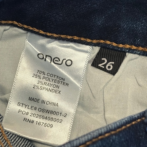 ONESO-Women NWOT Dark Blue Jeans Wide Leg Size 26 - Picture 7 of 8